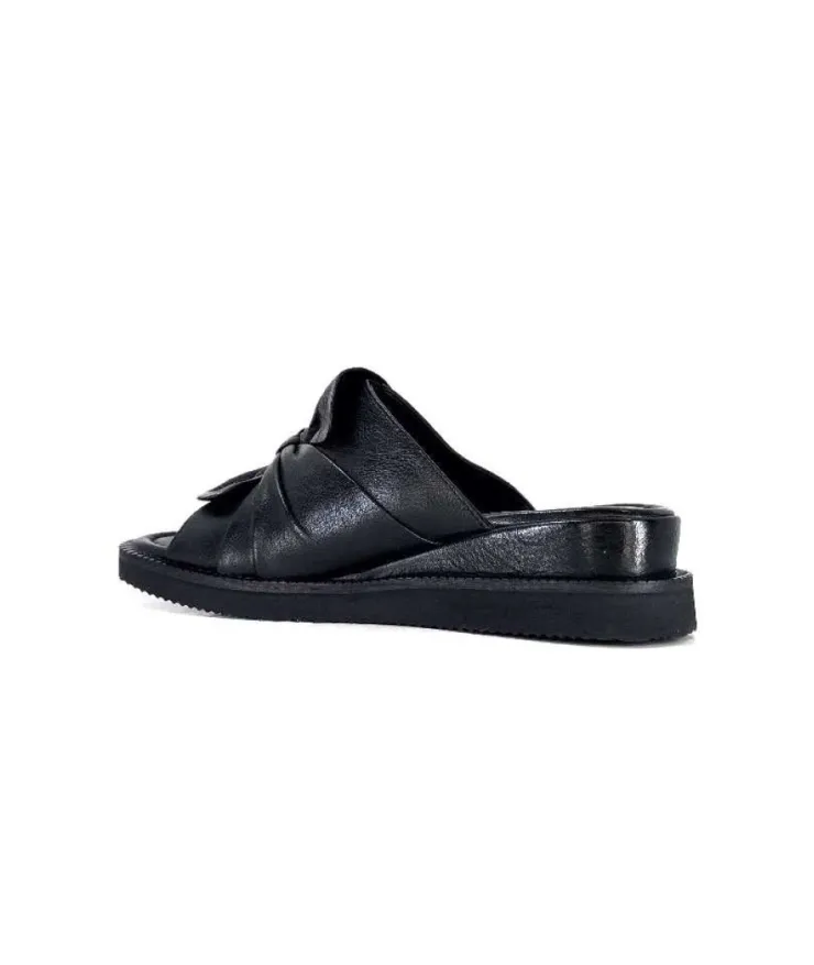 Ivoire-354 Ivoire 107911 Cuir Noir*Femme Mules