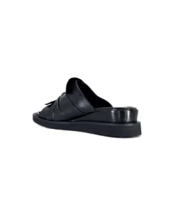 Ivoire-354 Ivoire 107911 Cuir Noir*Femme Mules