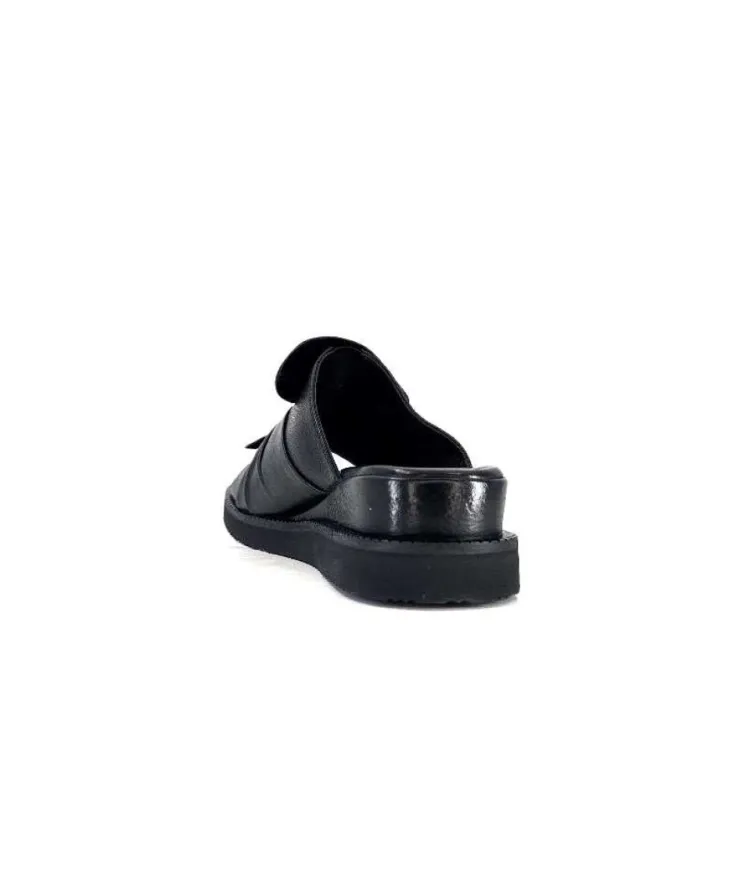 Ivoire-354 Ivoire 107911 Cuir Noir*Femme Mules