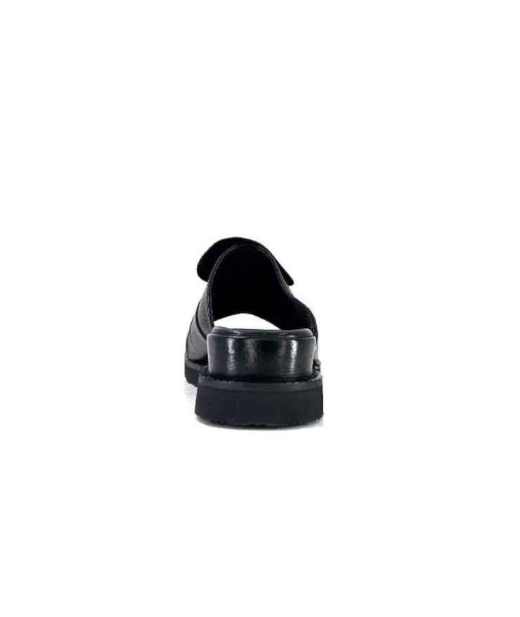 Ivoire-354 Ivoire 107911 Cuir Noir*Femme Mules