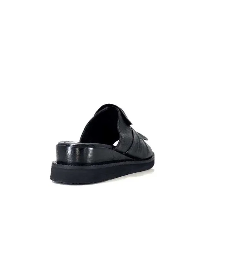 Ivoire-354 Ivoire 107911 Cuir Noir*Femme Mules