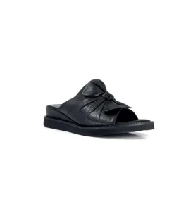 Ivoire-354 Ivoire 107911 Cuir Noir*Femme Mules