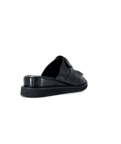 Ivoire-354 Ivoire 107911 Cuir Noir*Femme Mules