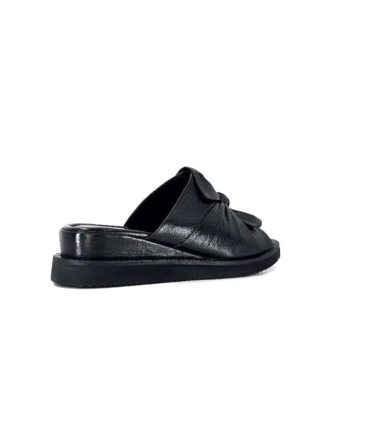 Ivoire-354 Ivoire 107911 Cuir Noir*Femme Mules