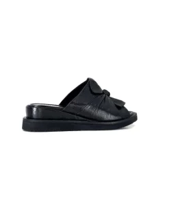 Ivoire-354 Ivoire 107911 Cuir Noir*Femme Mules