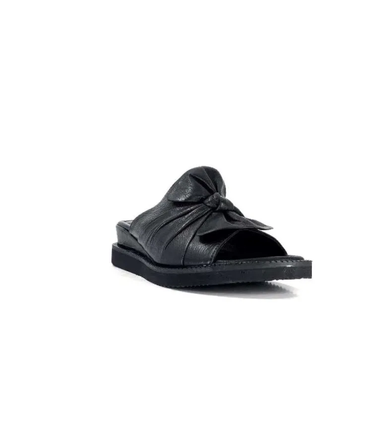Ivoire-354 Ivoire 107911 Cuir Noir*Femme Mules