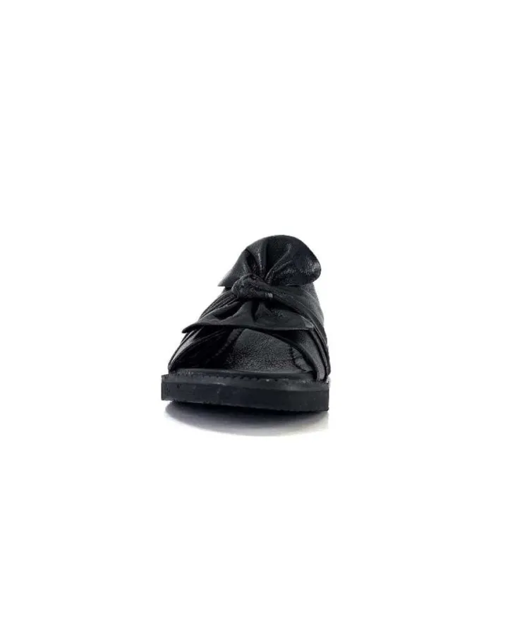 Ivoire-354 Ivoire 107911 Cuir Noir*Femme Mules