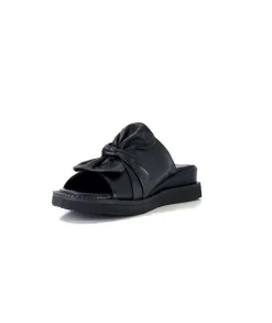 Ivoire-354 Ivoire 107911 Cuir Noir*Femme Mules