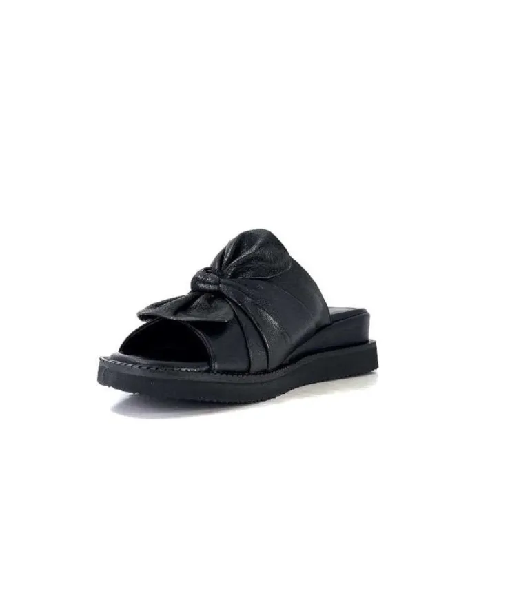 Ivoire-354 Ivoire 107911 Cuir Noir*Femme Mules