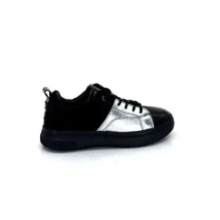 Ivoire0401a Ivoire 500-353 Cuir Noir & Argente*Femme Baskets