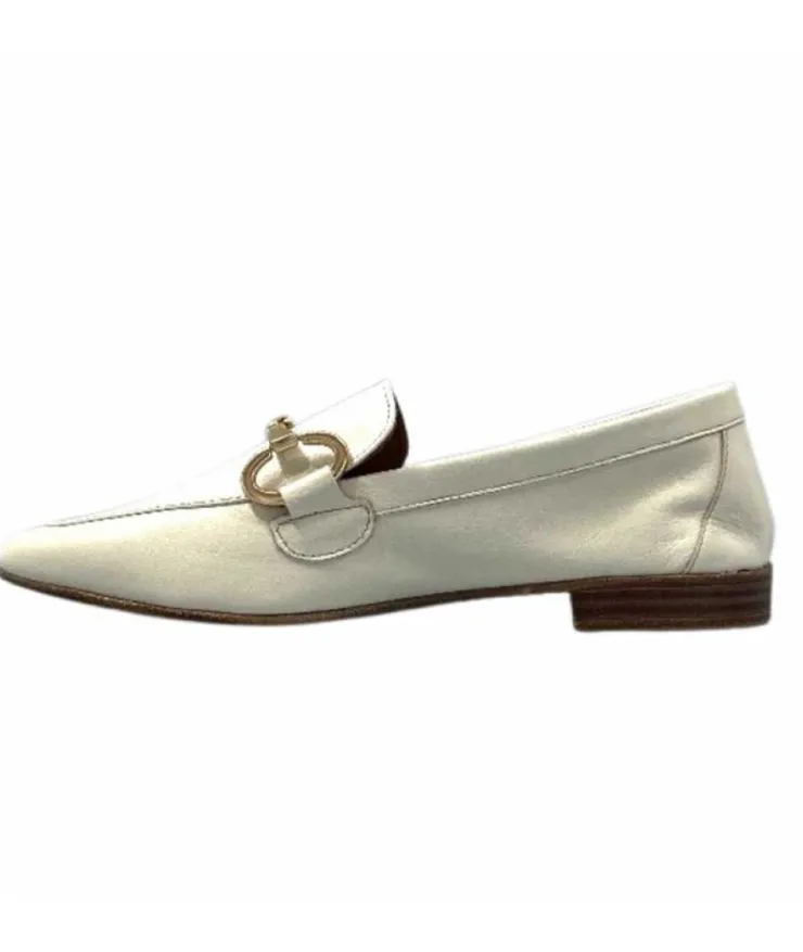 355-ivoire Ivoire 35.48.700 Cuir Off White*Femme Mocassins