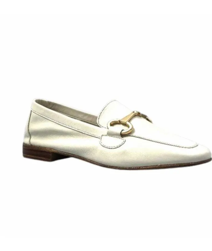 355-ivoire Ivoire 35.48.700 Cuir Off White*Femme Mocassins