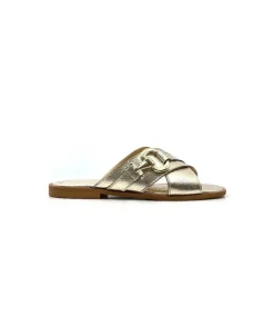 Ivoire0346a Ivoire 22681 Cuir Or*Femme Mules