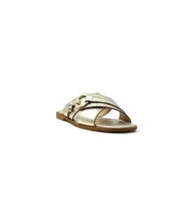 Ivoire0346a Ivoire 22681 Cuir Or*Femme Mules