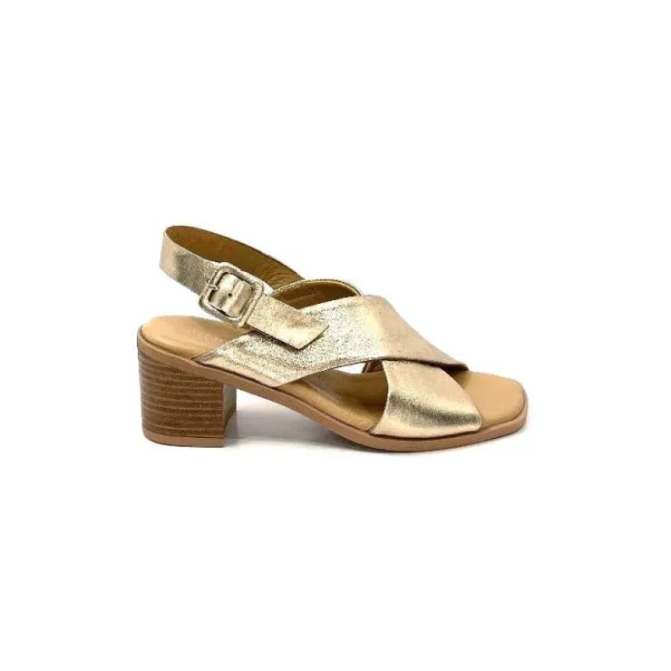 Ivoire0401a Ivoire 500.3018 Cuir Or*Femme Sandales
