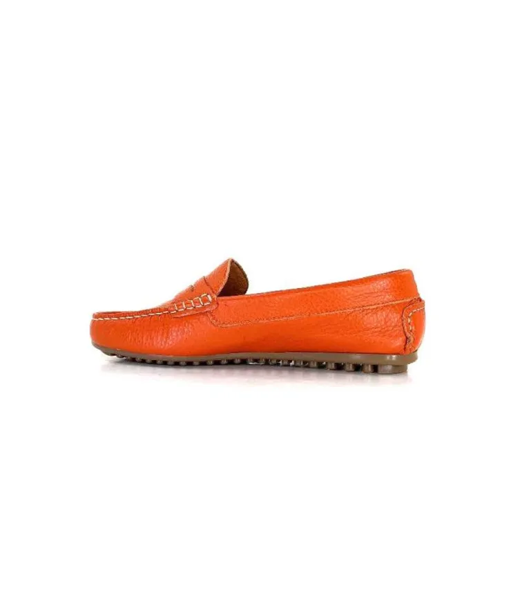 Ivoire0209b Ivoire 10322 Cuir Orange*Femme Mocassins