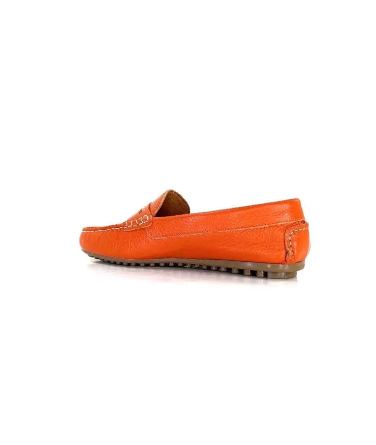 Ivoire0209b Ivoire 10322 Cuir Orange*Femme Mocassins