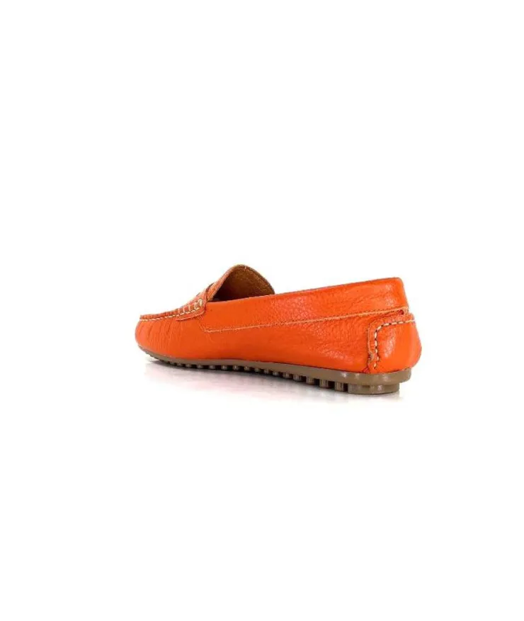 Ivoire0209b Ivoire 10322 Cuir Orange*Femme Mocassins