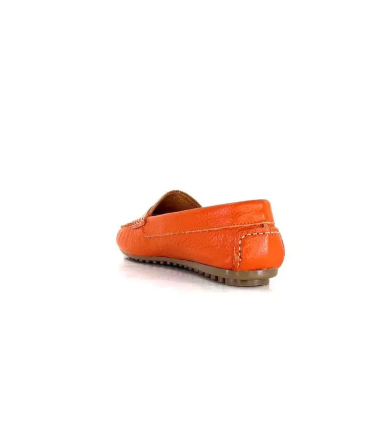 Ivoire0209b Ivoire 10322 Cuir Orange*Femme Mocassins