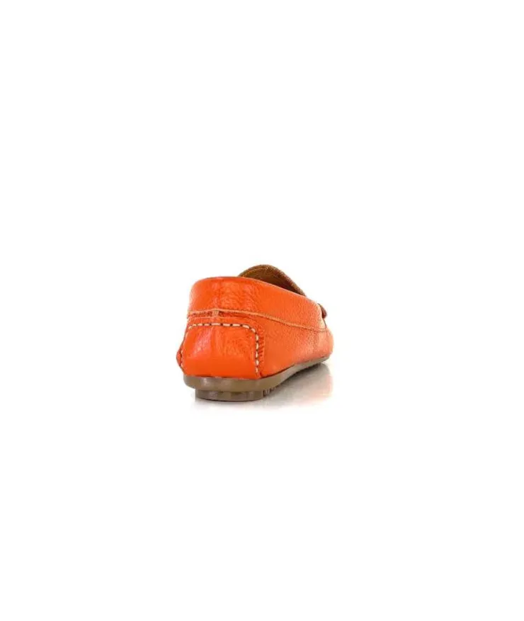Ivoire0209b Ivoire 10322 Cuir Orange*Femme Mocassins