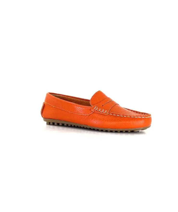 Ivoire0209b Ivoire 10322 Cuir Orange*Femme Mocassins