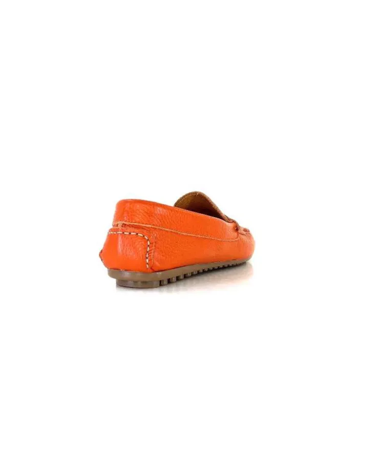 Ivoire0209b Ivoire 10322 Cuir Orange*Femme Mocassins
