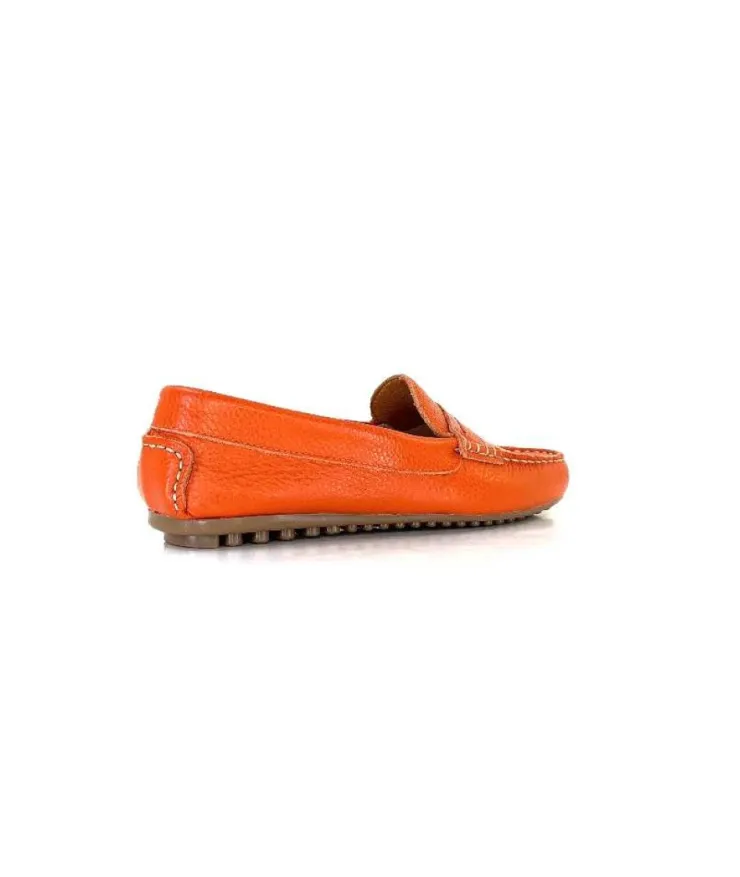 Ivoire0209b Ivoire 10322 Cuir Orange*Femme Mocassins