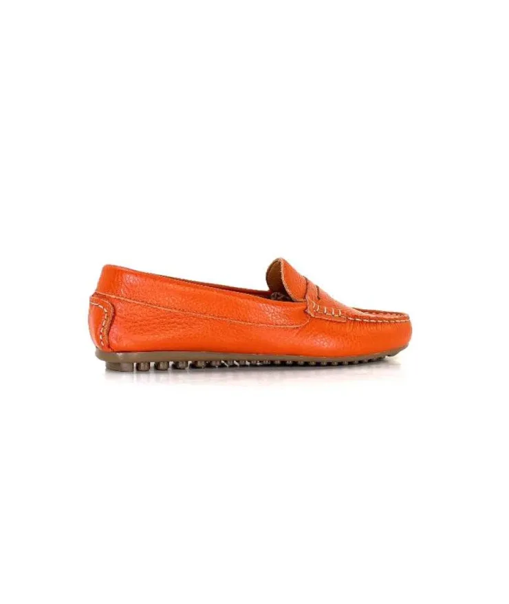 Ivoire0209b Ivoire 10322 Cuir Orange*Femme Mocassins