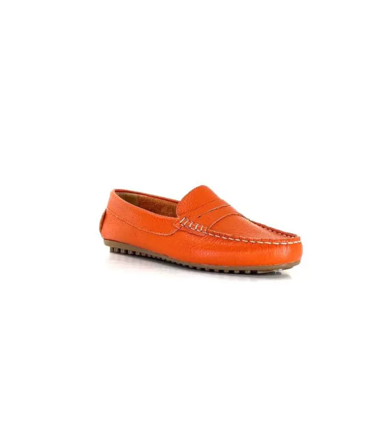 Ivoire0209b Ivoire 10322 Cuir Orange*Femme Mocassins