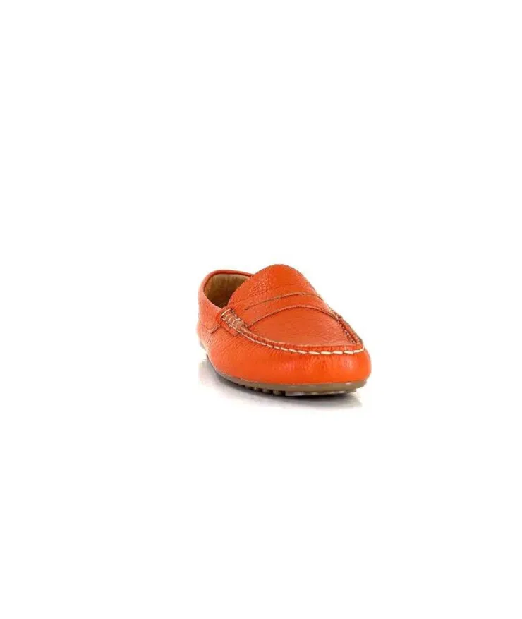 Ivoire0209b Ivoire 10322 Cuir Orange*Femme Mocassins