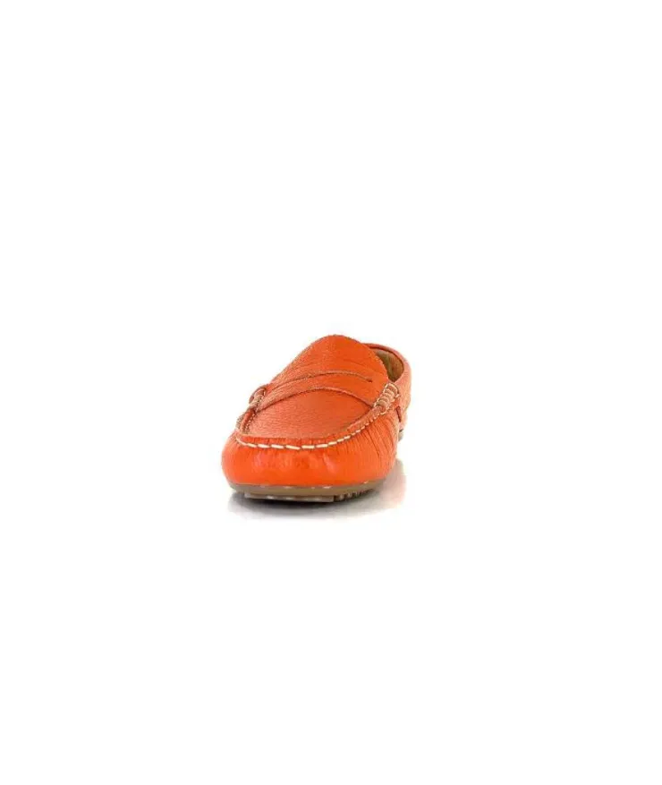 Ivoire0209b Ivoire 10322 Cuir Orange*Femme Mocassins