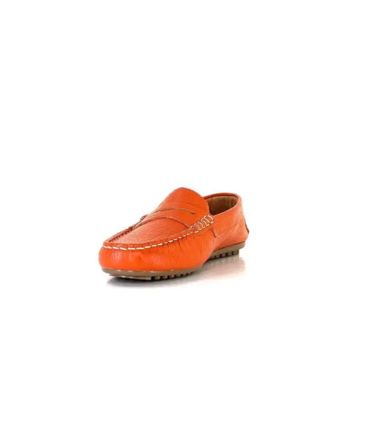 Ivoire0209b Ivoire 10322 Cuir Orange*Femme Mocassins
