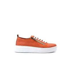 s and m / shoes market Ivoire 382.510 Cuir Orange*Femme Baskets