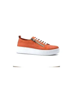 s and m / shoes market Ivoire 382.510 Cuir Orange*Femme Baskets