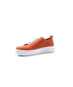 s and m / shoes market Ivoire 382.510 Cuir Orange*Femme Baskets