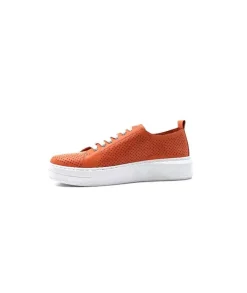 s and m / shoes market Ivoire 382.510 Cuir Orange*Femme Baskets