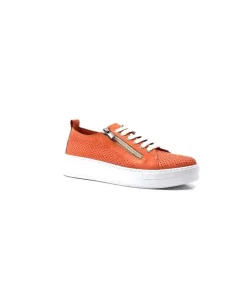 s and m / shoes market Ivoire 382.510 Cuir Orange*Femme Baskets