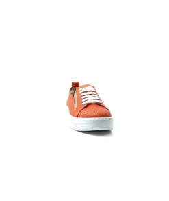 s and m / shoes market Ivoire 382.510 Cuir Orange*Femme Baskets