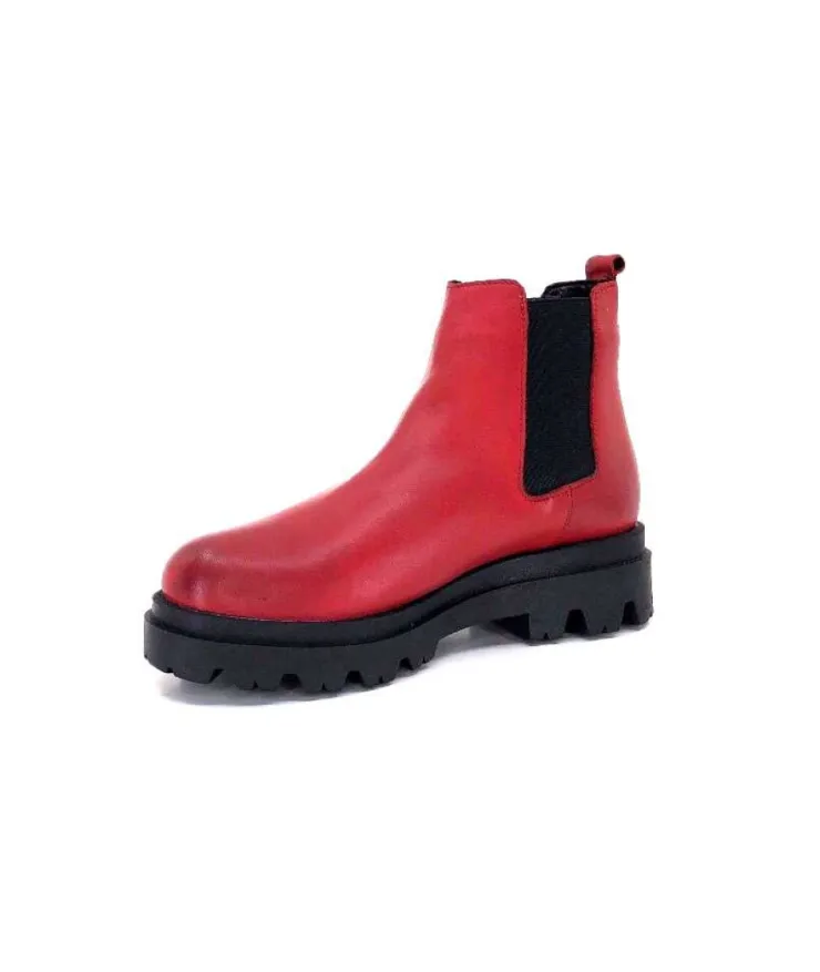 Ivoire0351a Ivoire 9615312 Cuir Rouge*Femme Bottines