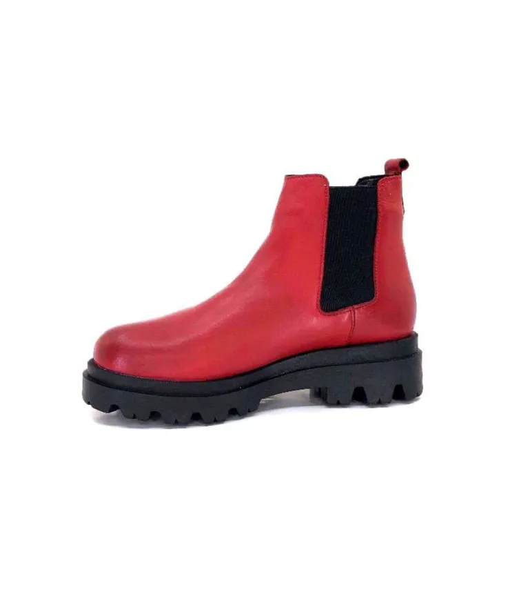 Ivoire0351a Ivoire 9615312 Cuir Rouge*Femme Bottines