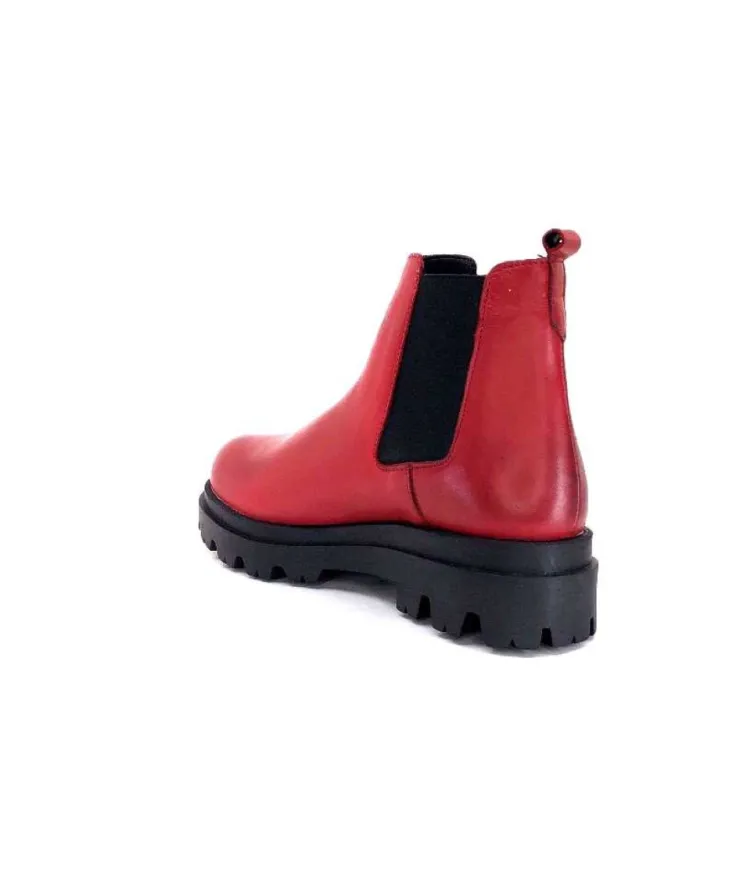 Ivoire0351a Ivoire 9615312 Cuir Rouge*Femme Bottines