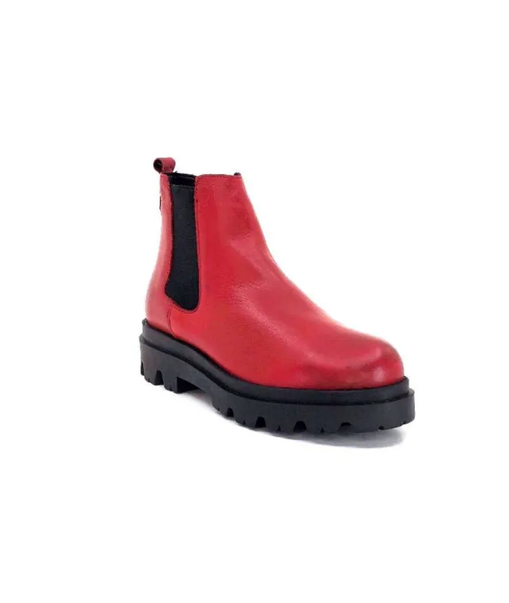 Ivoire0351a Ivoire 9615312 Cuir Rouge*Femme Bottines