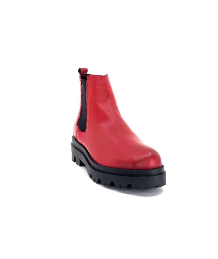 Ivoire0351a Ivoire 9615312 Cuir Rouge*Femme Bottines