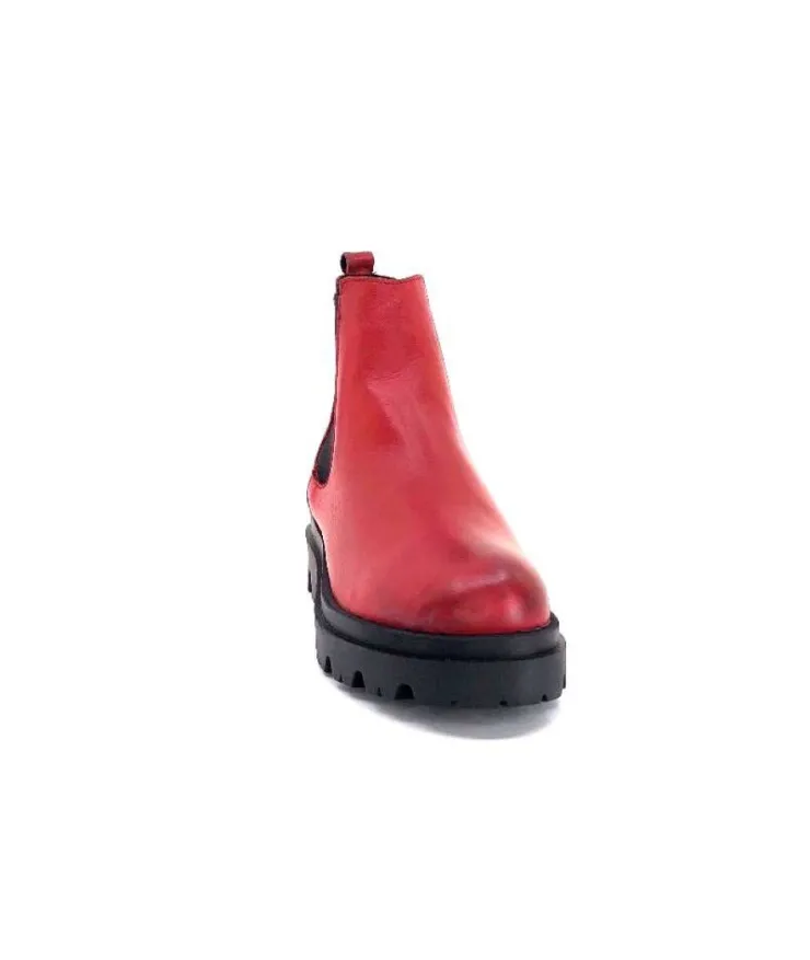 Ivoire0351a Ivoire 9615312 Cuir Rouge*Femme Bottines