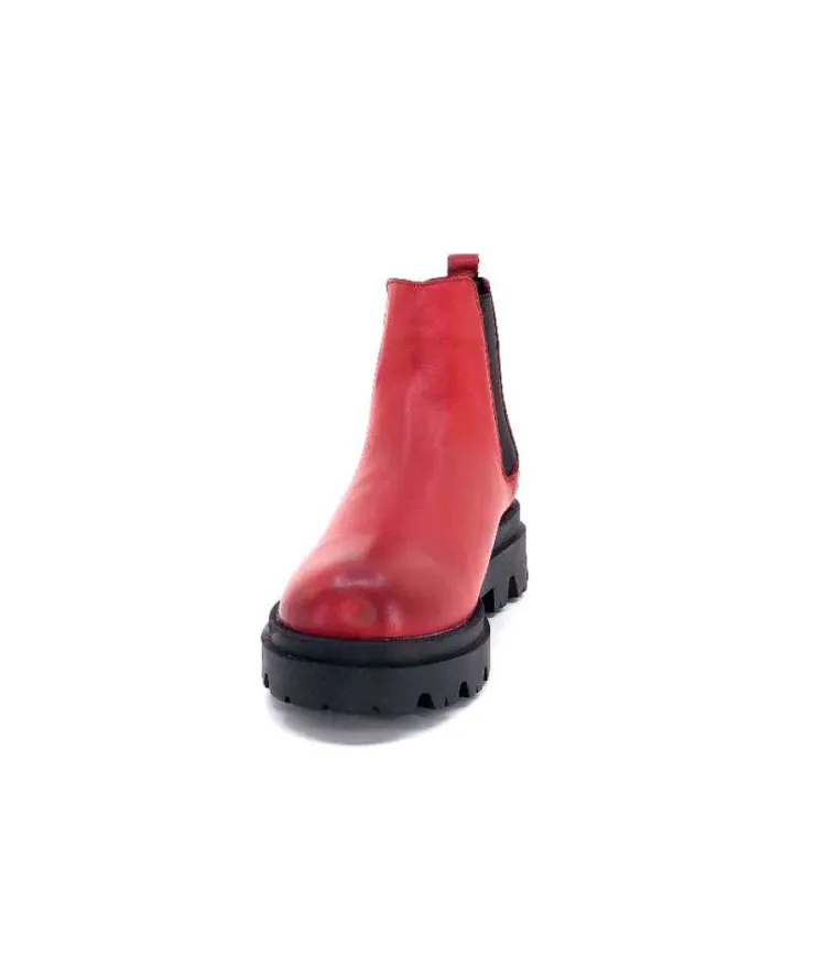 Ivoire0351a Ivoire 9615312 Cuir Rouge*Femme Bottines