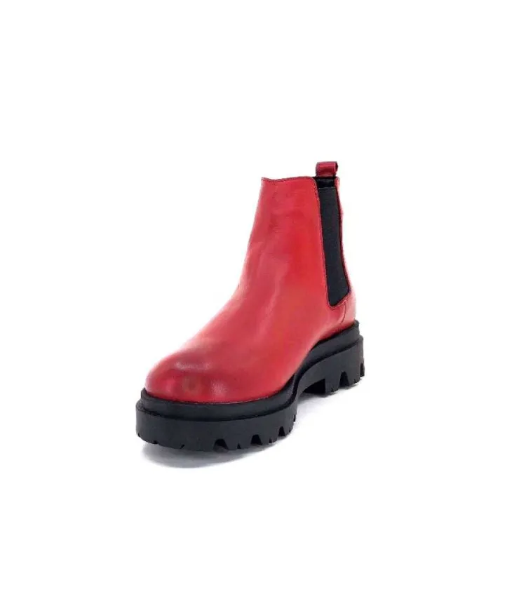Ivoire0351a Ivoire 9615312 Cuir Rouge*Femme Bottines
