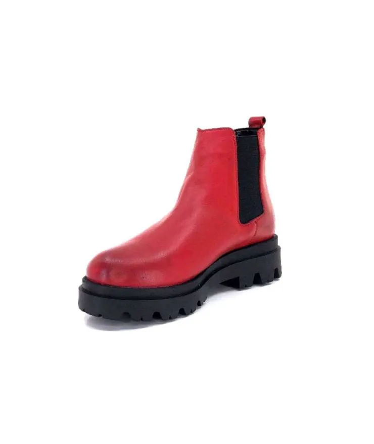 Ivoire0351a Ivoire 9615312 Cuir Rouge*Femme Bottines