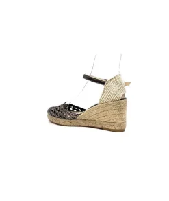 Ivoire0303 Ivoire 23288 Cuir Tresse Grafite*Femme Plateformes