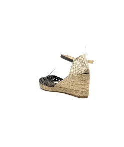 Ivoire0303 Ivoire 23288 Cuir Tresse Grafite*Femme Plateformes