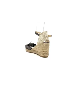 Ivoire0303 Ivoire 23288 Cuir Tresse Grafite*Femme Plateformes